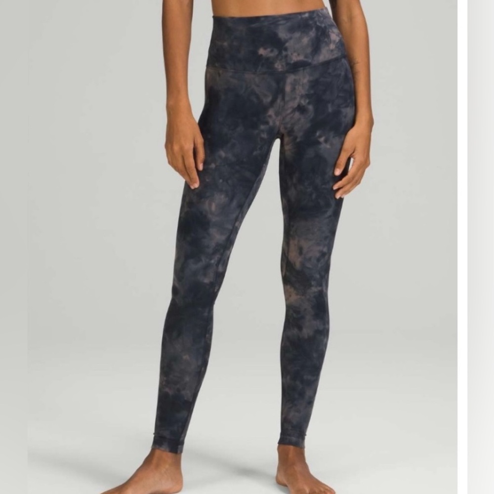 Lululemon Diamond Dye Lunar Rock True Navy Align High-Rise Pant 28" Size 20 - Picture 2 of 5
